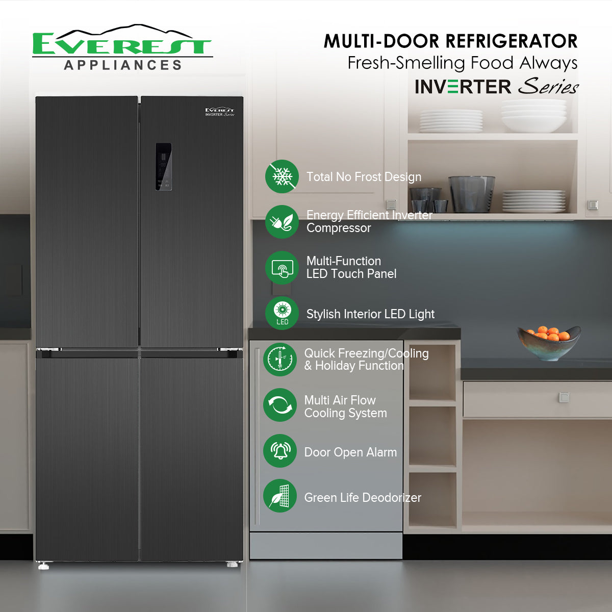 16.5 cu.ft 4-Door Refrigerator No Frost Inverter_ET4D165NI