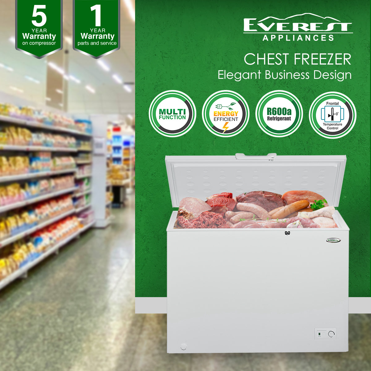 Everest Chest Freezer 12.0 cu. ft. - ETCF120L/H