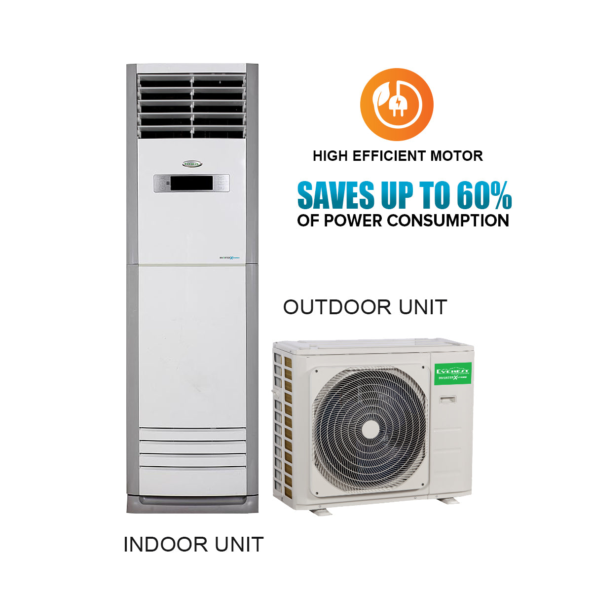 Everest Split Type Floor Standing Inverter Aircon 3.0 TR - ETIV36XFS/M