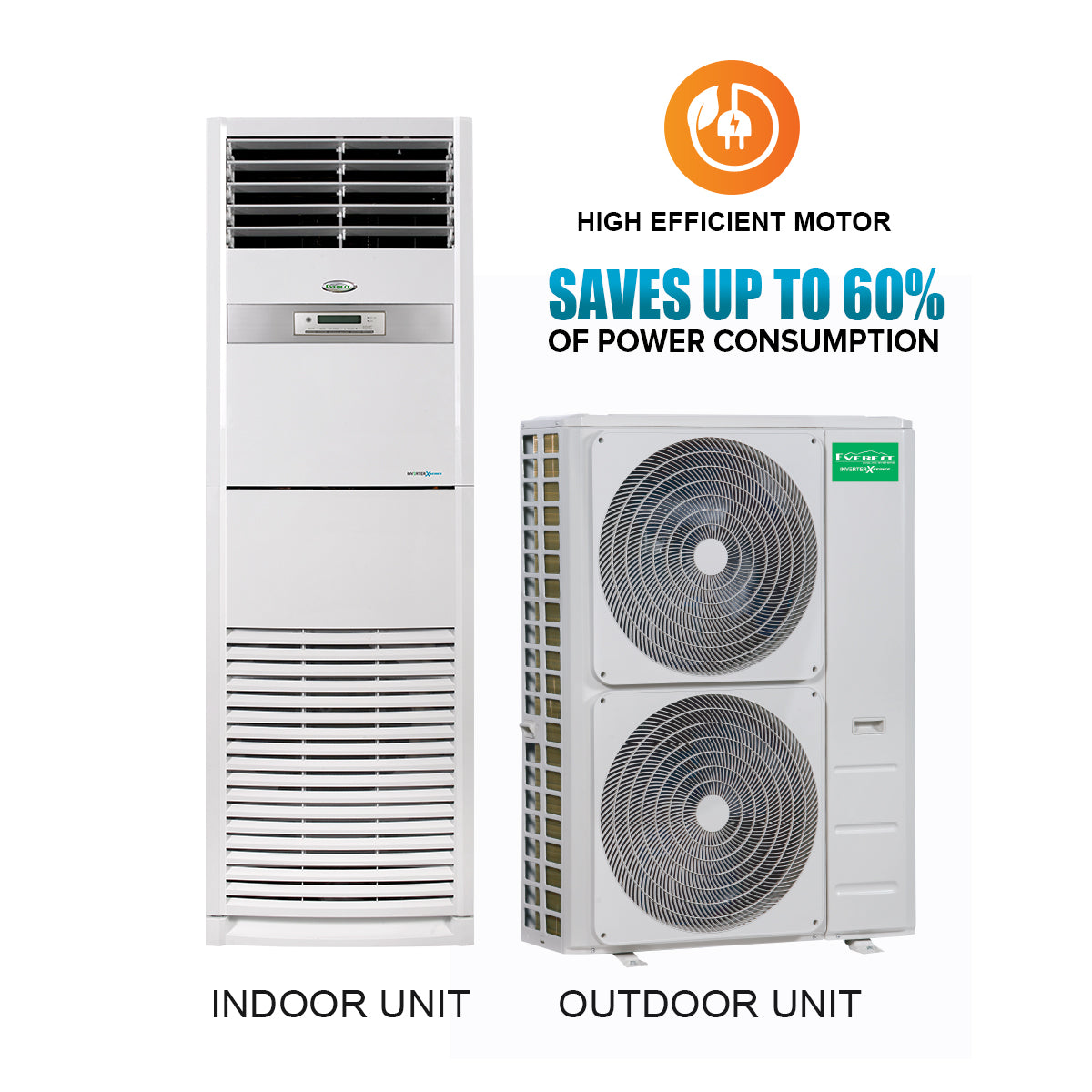 Everest Split Type Floor Standing Inverter Aircon 5.0 TR - ETIV601XFS/M