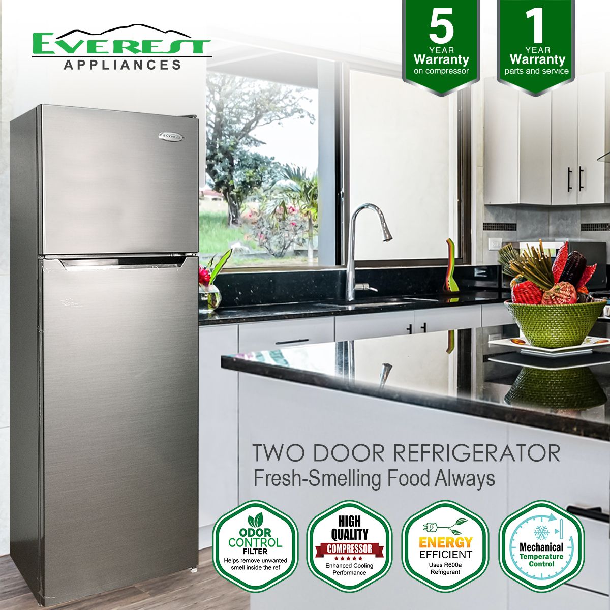 6.1 cu. ft. Two Door Refrigerator