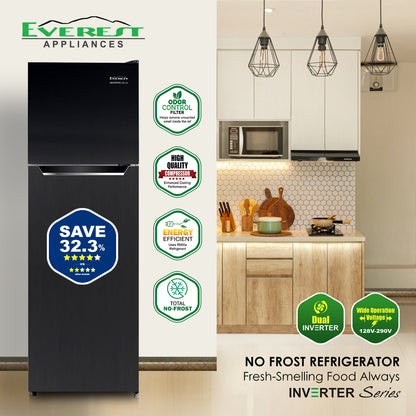 9.5 cu. ft. Two Door No Frost Dual Inverter Refrigerator