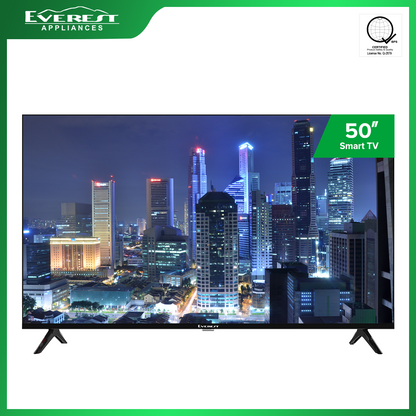 Everest 50" Ultra High Definition | Smart Digital TV | Android 13 os | Quad Core Processor | Build in WIFI | Bluetooth | Multi-Screen | Bluetooth Voice | 2x USB Input | 3x HDMI Input | AV In | Earphone Out | Frameless Design | ET50UH21S