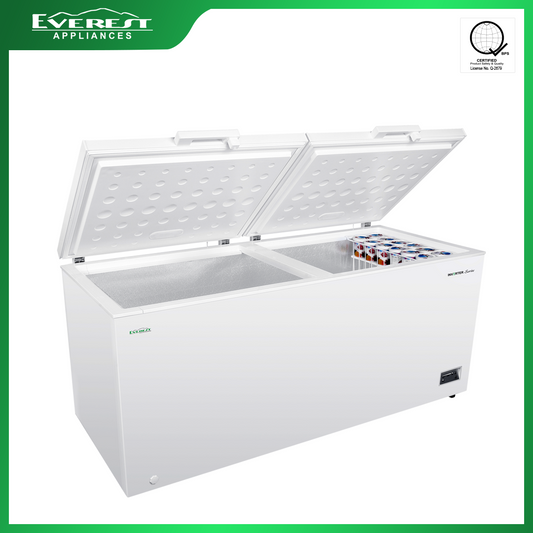 Everest Inverter Chest Freezer 25 cu.ft. | Tri Function (Chiller/Freezer/Fast Freezing) | Polyurethane Foam Material (24hrs cooling mode) | Galvanized Inner White Cabinet | Digital Temperature Control | 2 Wired Storage Basket | ETCF2D250IV/H