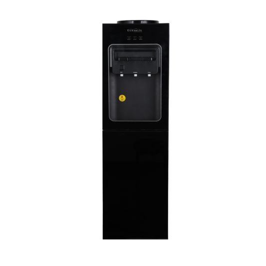 Everest Top Load Water Dispenser, Hot, Cold and Normal Water, Stainless Steel and Weld with Bottom Cabinet and Front Dispenser Cover, Black