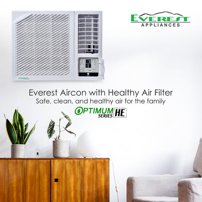 1.5 HP Window Type Aircon with Remote | R32 Refrigerant |Fast & High Cooling Capacity |Wireless Remote |Healthy Air Filter |Soft Touch Control | W450 x D585 x H346| 32kg_ETA15WDR3-HF
